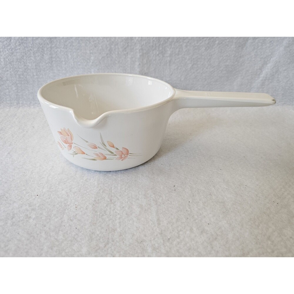 Corning Ware S 1 B 1 Quart Saucepan Peach Blossom Floral With Handle